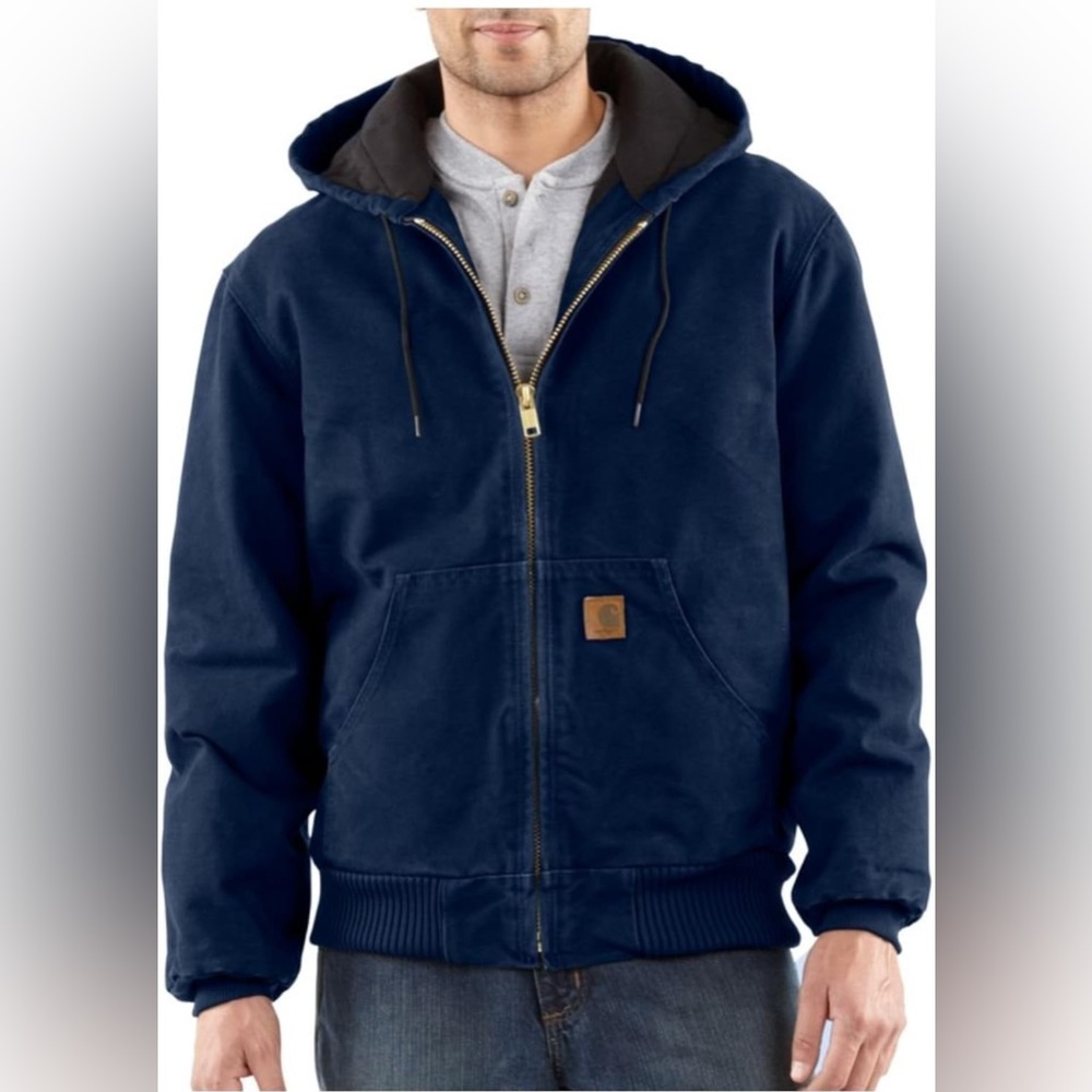 Carhartt Navy Hooded Work Jacket